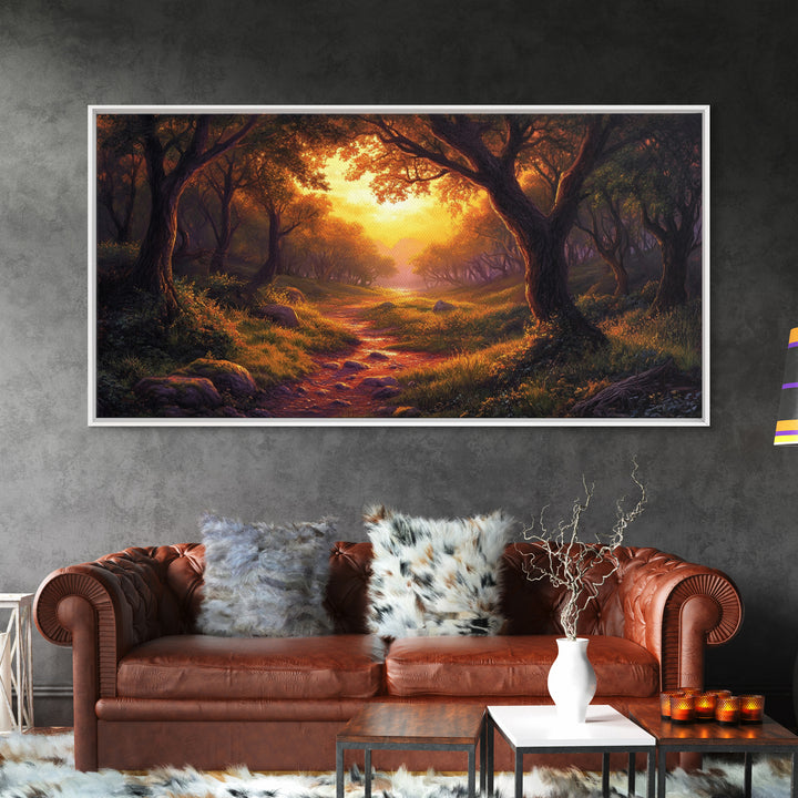 Cute Fantasy Wall Art, Framed Canvas Print, Fantasy Landscape Painting Print, Fairy Art, Fairy Landscape Wall Art Decor