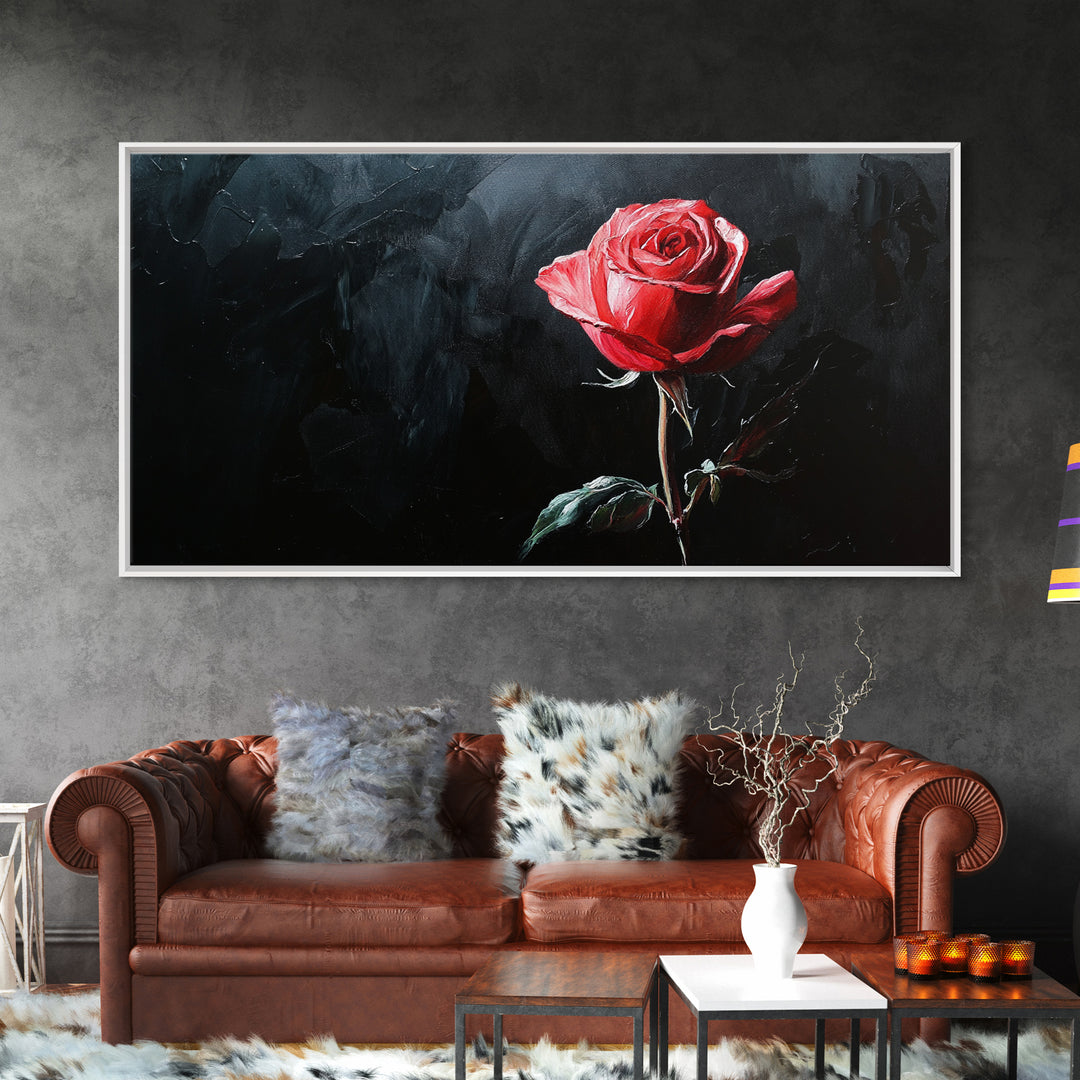 Rose Painting On Canvas Print, Original Art, Flowers Painting, Floral Painting, Framed Canvas Print, Modern Art, Living Room Wall Art, Gift Idea