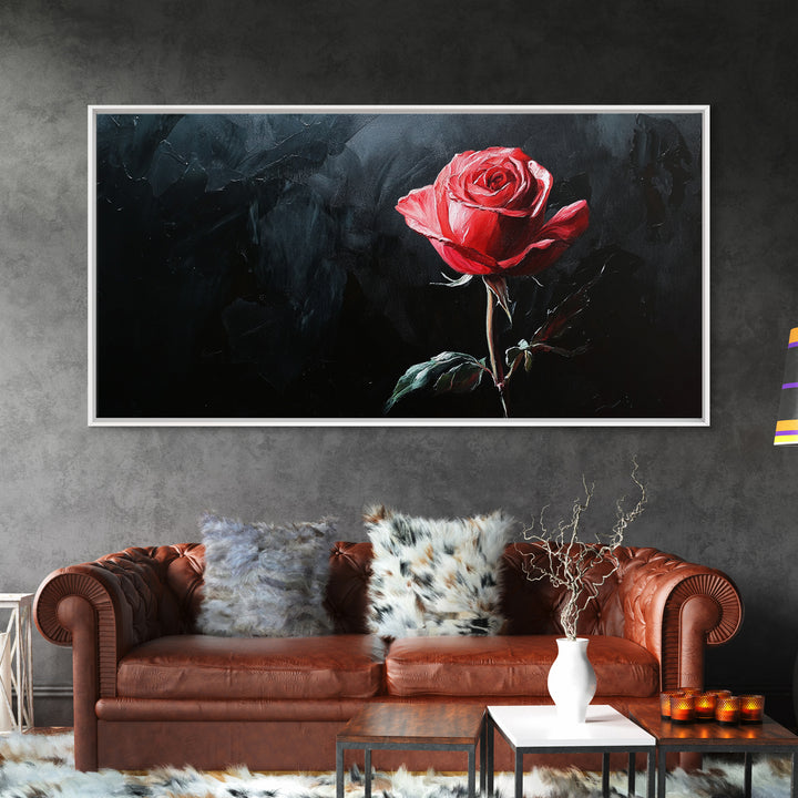 Rose Painting On Canvas Print, Original Art, Flowers Painting, Floral Painting, Framed Canvas Print, Modern Art, Living Room Wall Art, Gift Idea