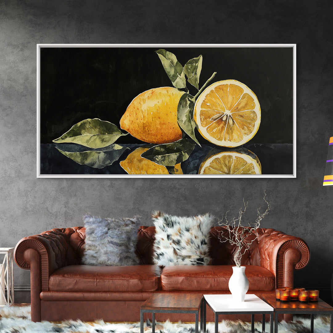 A Lemon and A Half - Framed Canvas Print - Kitsch Kitchen Decor - Kitchen Wall Art