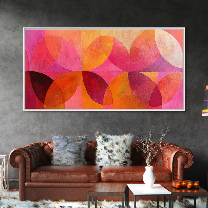 Abstract Geometric Wall Art, Pink Shapes, Preppy Dorm Room Wall Art, Wall Art For Girl's Room or Dorm