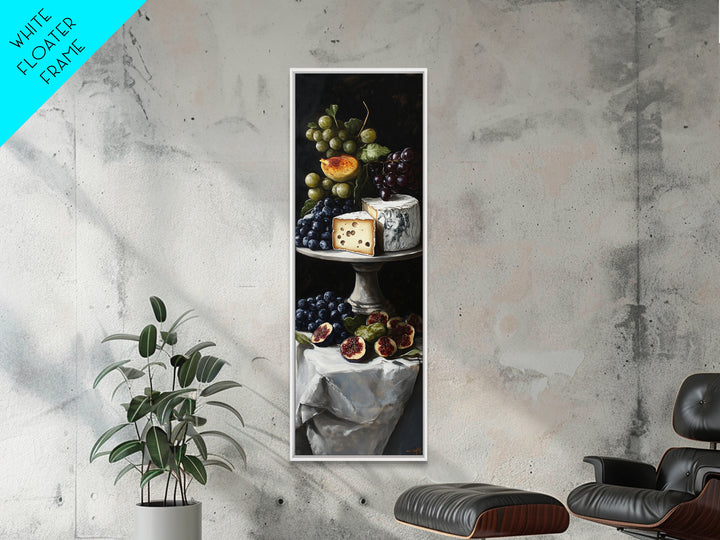 Canvas Print Cheese Platter with Grapes Art Farmhouse Wall Art Food Review Kitchen Decor Rustic Art