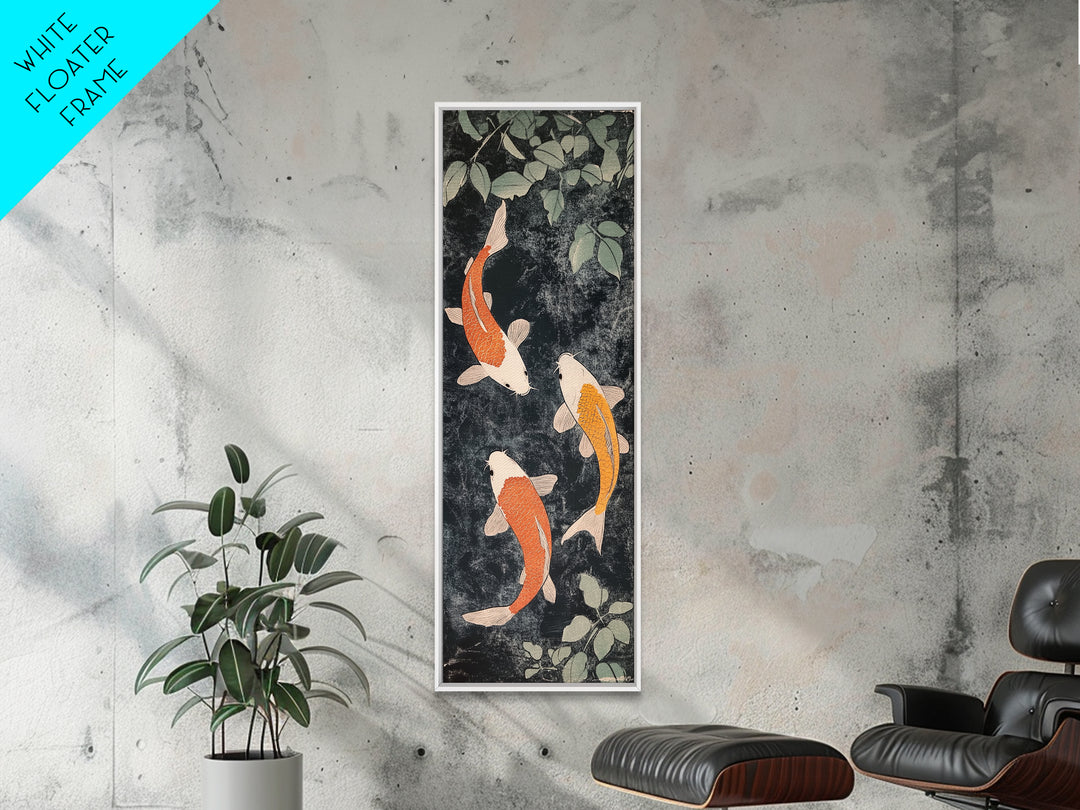 Canvas Print Koi Fish Painting Asian Decor Chinoiserie Wall Art Nature Inspired Wabi Sabi Art Ideal Living Room Minimalist Art