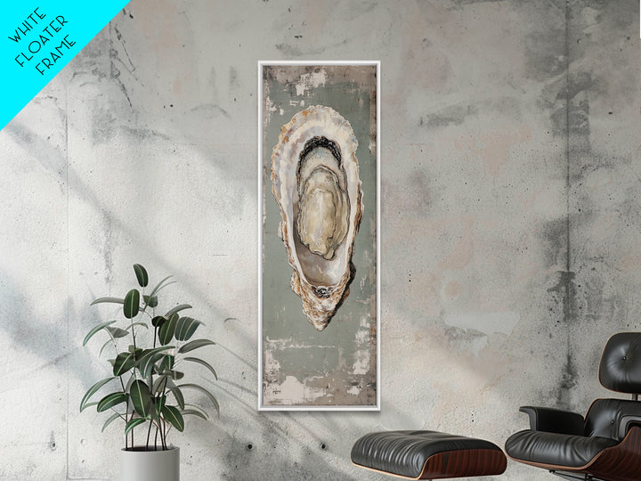 Canvas Print Rustic Oyster Shell Painting Coastal Kitchen Decor Wabi Sabi Art Living Room Art Nautical Wall Art Coastal Kitchen Decor