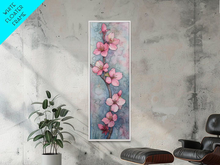 Delicate Cherry Blossom Branch Painting - Canvas Print for Floral Wall Art, Botanical Decor, Pink Bloom Art, Spring Wall Decor, Nature Print