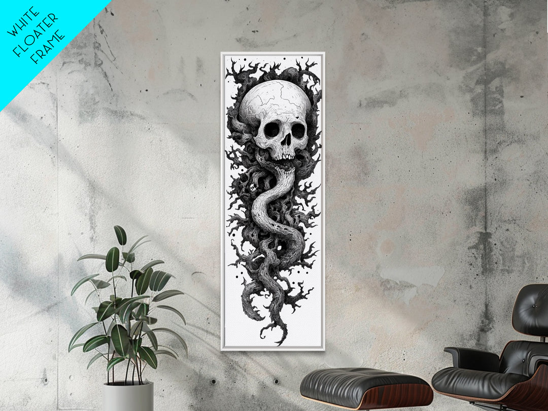 Cosmic Horror Wall Art Framed Canvas Print, Skull Art, Skull Painting Print, Skull Wall Art, Halloween Decor
