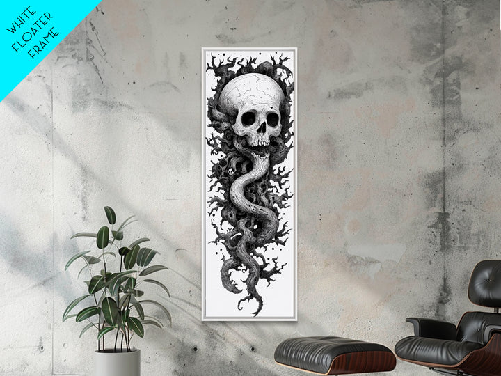 Cosmic Horror Wall Art Framed Canvas Print, Skull Art, Skull Painting Print, Skull Wall Art, Halloween Decor