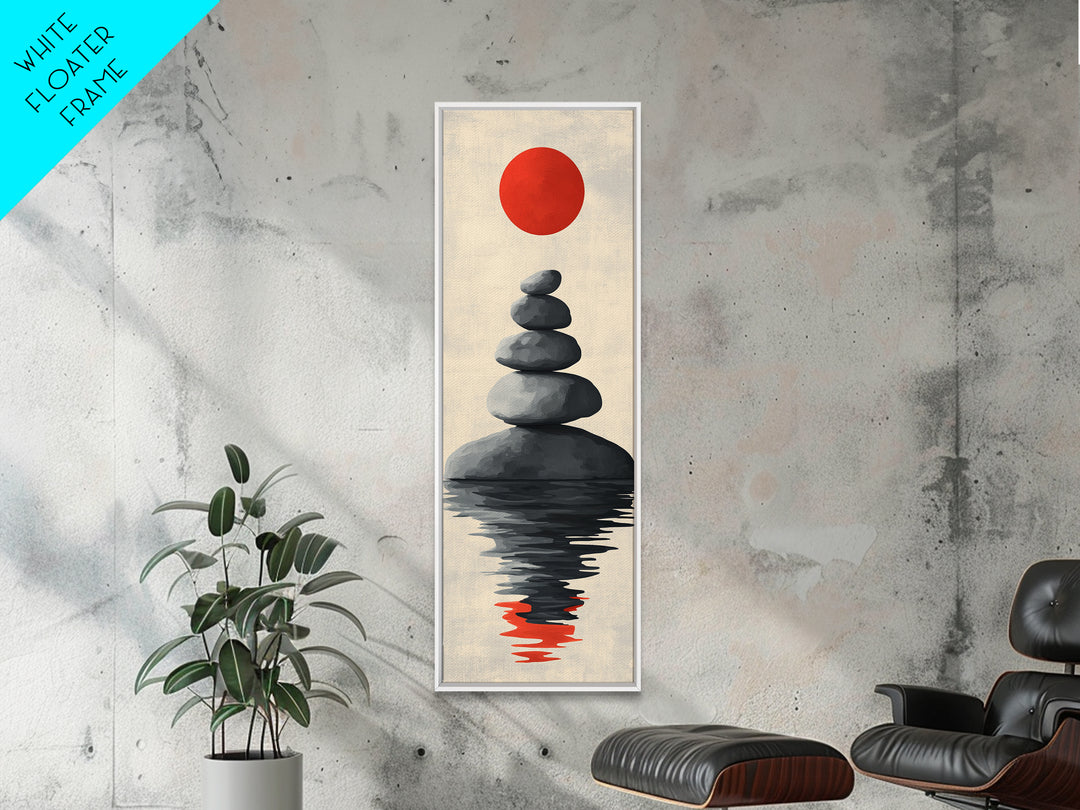 Canvas Print of Zen Art with Stacked Stones, Japanese Inspired, Minimalist Wall Art, Meditative Decor, Above Couch Art, Zen Wall Art, Peaceful Vibe