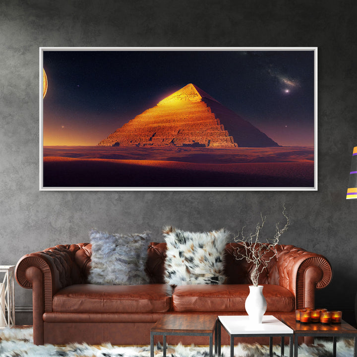 Pyramid Wall Art, Sands of Egypt, Ready To Hang Canvas Print, Framed Wall Art