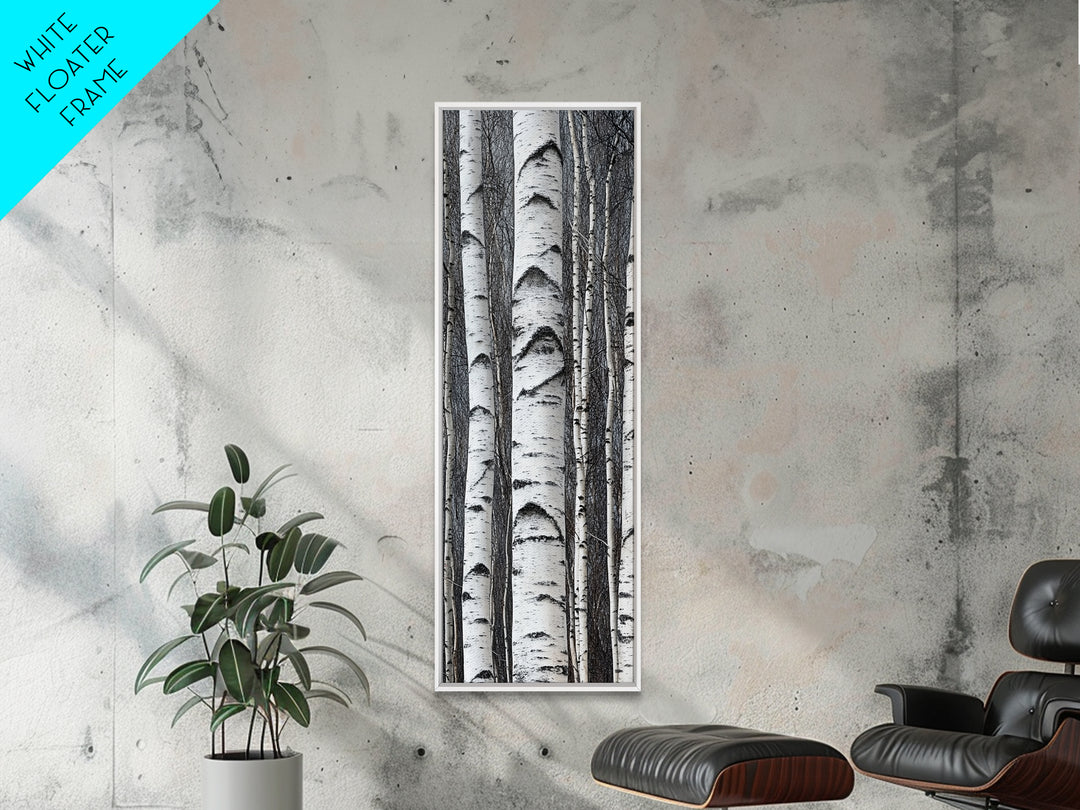 Birch Tree Forest Framed Canvas Print Rustic Nature Wall Art Farmhouse Rustic Bedroom or Living Room Decor