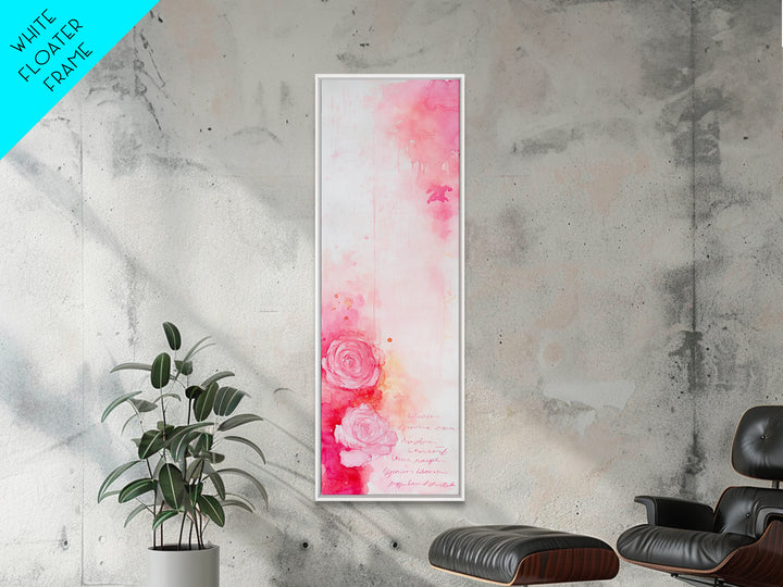 Rose Painting Framed Canvas Print Romantic Pink Art Light Abstract Wall Art Above Couch Art Gift Idea Living Room Wabi Sabi Decor