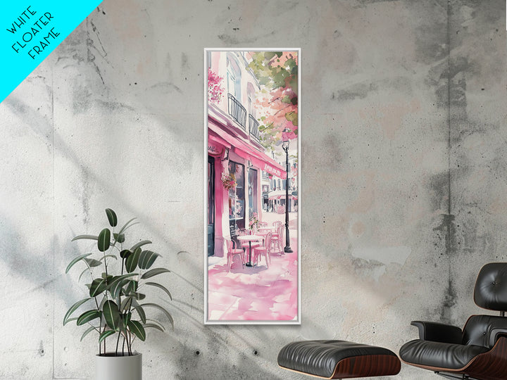 Pink Café Canvas Print Romantic French Bistro Painting Coastal Cowgirl Wall Art Above Bed Art Guest Room Gift Living Room Rustic Decor