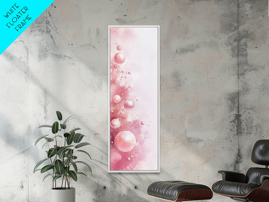 Bubble Abstract Framed Canvas Print Pink Abstract Art Minimalist Art Light Pink Wall Art Vertical Wall Art Living Room Art