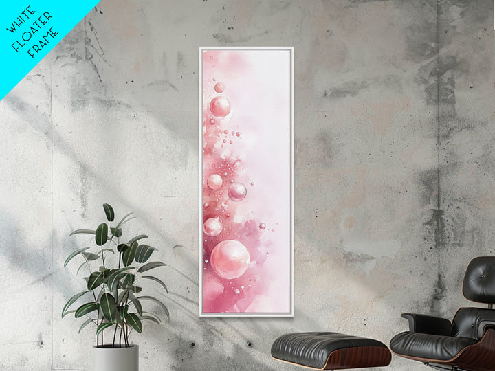 Bubble Abstract Framed Canvas Print Pink Abstract Art Minimalist Art Light Pink Wall Art Vertical Wall Art Living Room Art