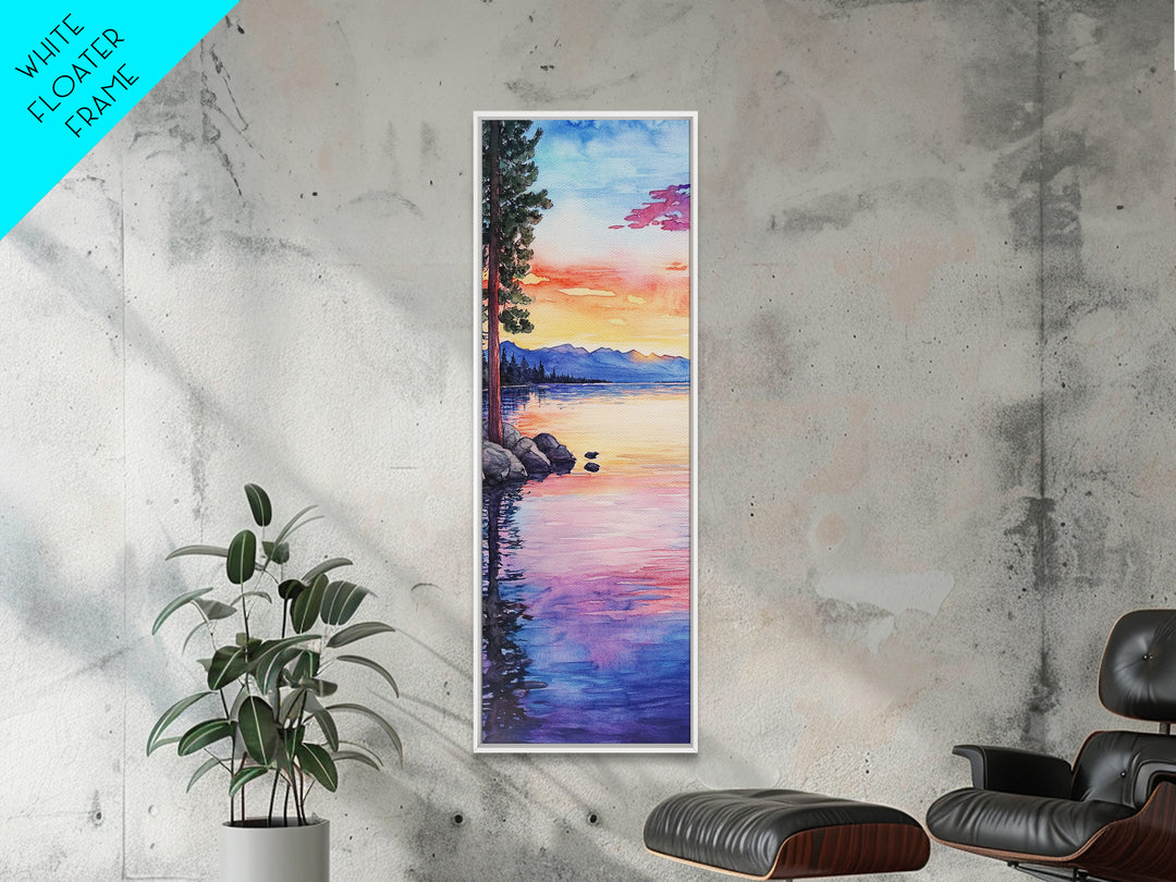 Canvas Print Lake Tahoe Art Coastal Landscape Sunset Wall Art Nautical Decor Horizontal Wall Art Living Room Art Christmas Gift