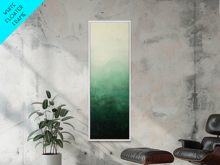 Sage Green Ombre Framed Canvas Print Minimalist Abstract Art Vertical Wall Decor Modern Green Wall Art Bedroom Accent Piece