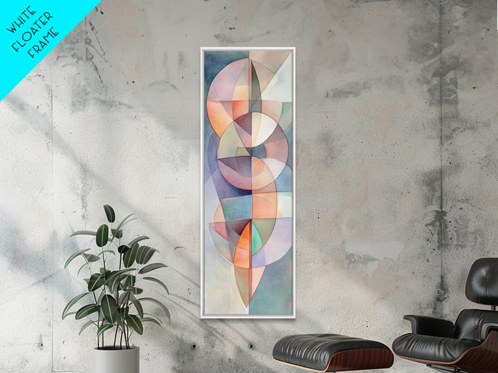 Geometric Abstract Framed Canvas Print Pastel Colorful Wall Art Matisse Inspired Decor Living Room Art Modern Home Accent