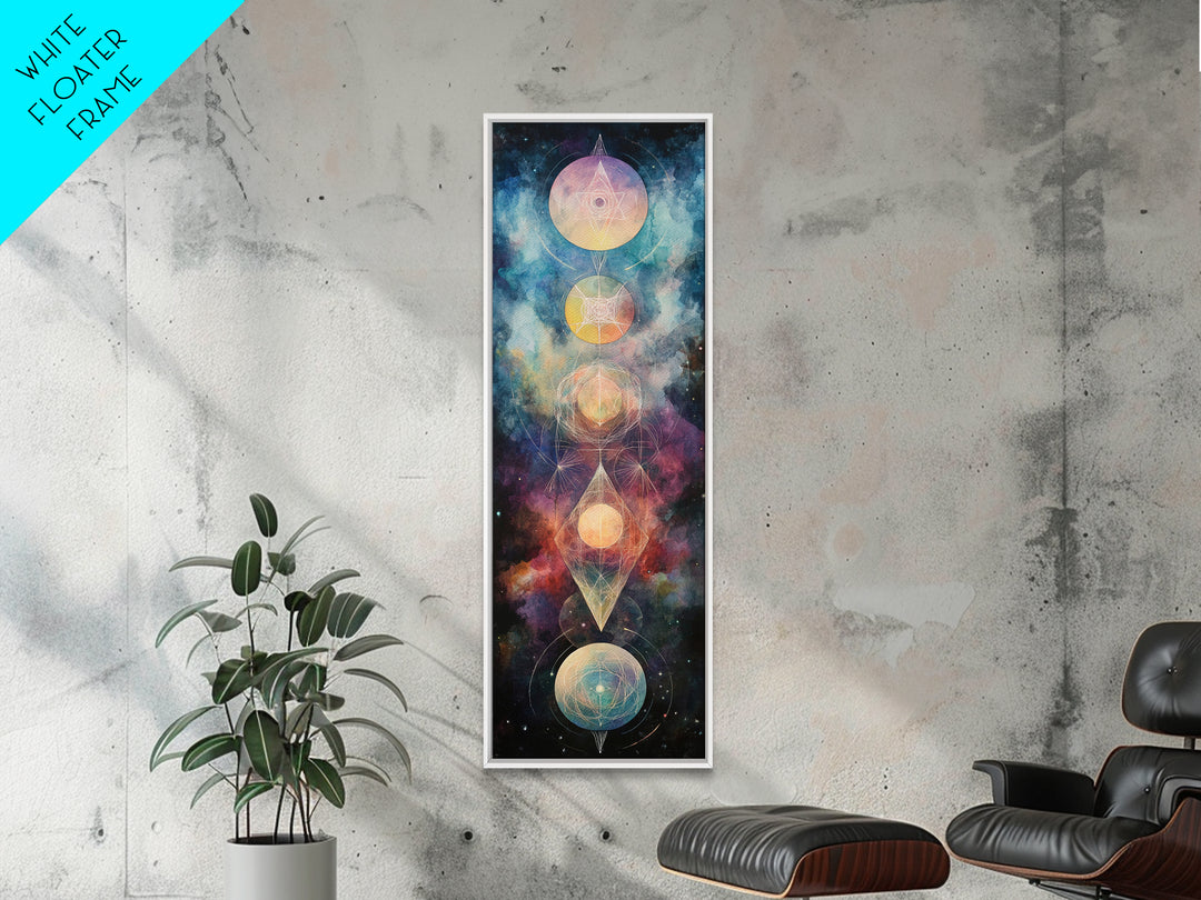 Galactic Chakra Canvas Print With Sacred Geometry Art, Wabi Sabi Inspired, And Therapy Art For Bedroom Or Meditation Spaces