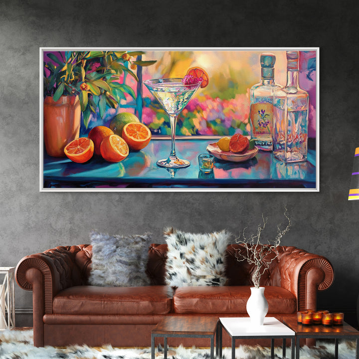 Citrus Cocktail Canvas Print Bright Bar Wall Art Vibrant Foodie Home Decor Kitchen Gift Idea Tropical Drinks Modern Party Art Unique