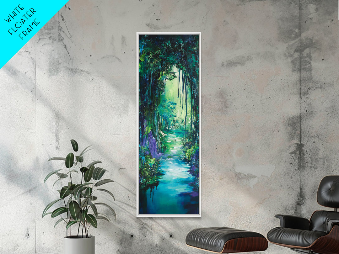 Mystical Forest, Wabi Sabi Art, Zen Wall Art, Forest at Dusk Painting, Tall Skinny Art, Moody Art, Extra Wide Art, Canvas Print