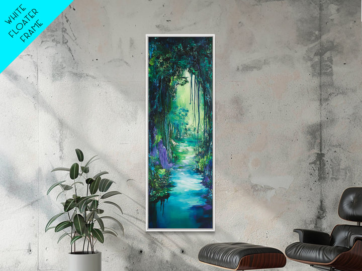 Mystical Forest, Wabi Sabi Art, Zen Wall Art, Forest at Dusk Painting, Tall Skinny Art, Moody Art, Extra Wide Art, Canvas Print