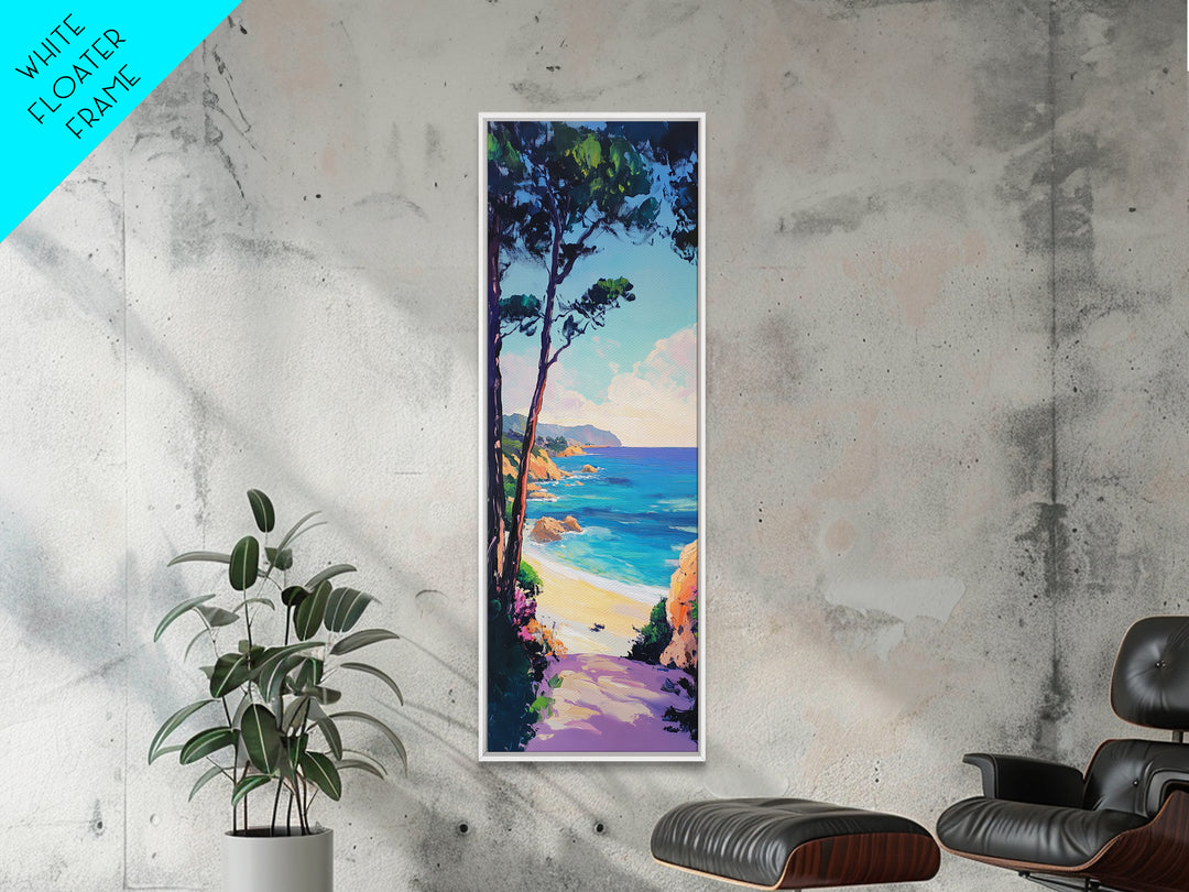 Coastal Cliffs, Nautical Wall Art, Coastal Decor, Ocean Painting, California Poppy Art, Seascape Painting, Canvas Print