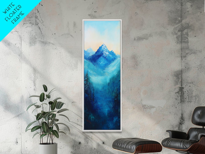 Rustic Art, Canvas Print, smoky mountain art, pine tree art, blue and green wall art, extra wide art,  above bed wall art