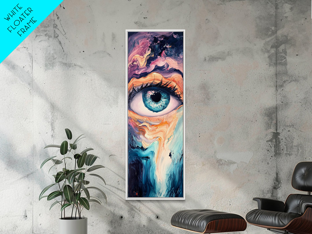 Abstract Surfboard, surf wall art, coastal painting, framed canvas print, beach house decor, minimalist art, extra wide art