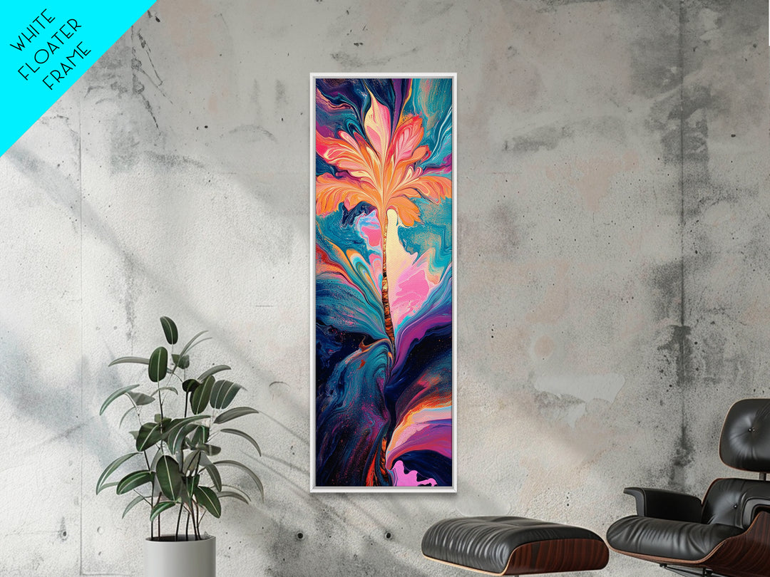 Abstract Eye Art, pink orange wall art, framed canvas print, moody art, surrealist painting, pink abstract art, extra wide art