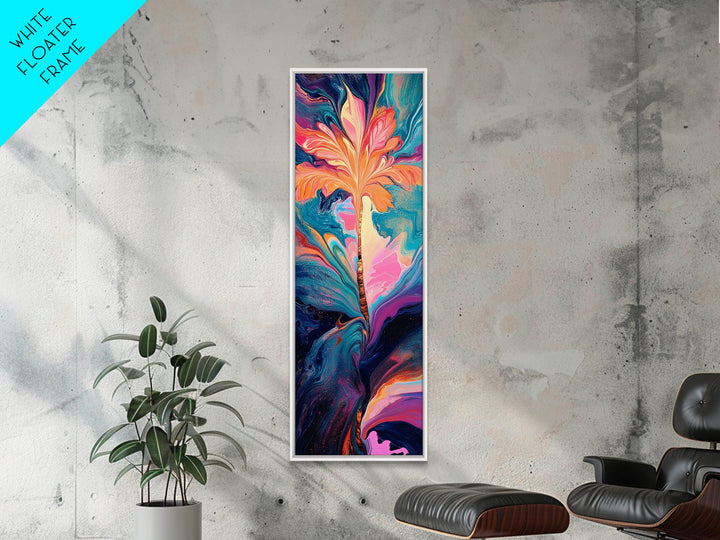 Abstract Eye Art, pink orange wall art, framed canvas print, moody art, surrealist painting, pink abstract art, extra wide art