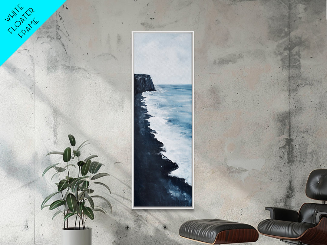 Coastal cliffs, Ireland painting, ocean wall art, seascape painting, nautical wall art, minimalist art, framed canvas print