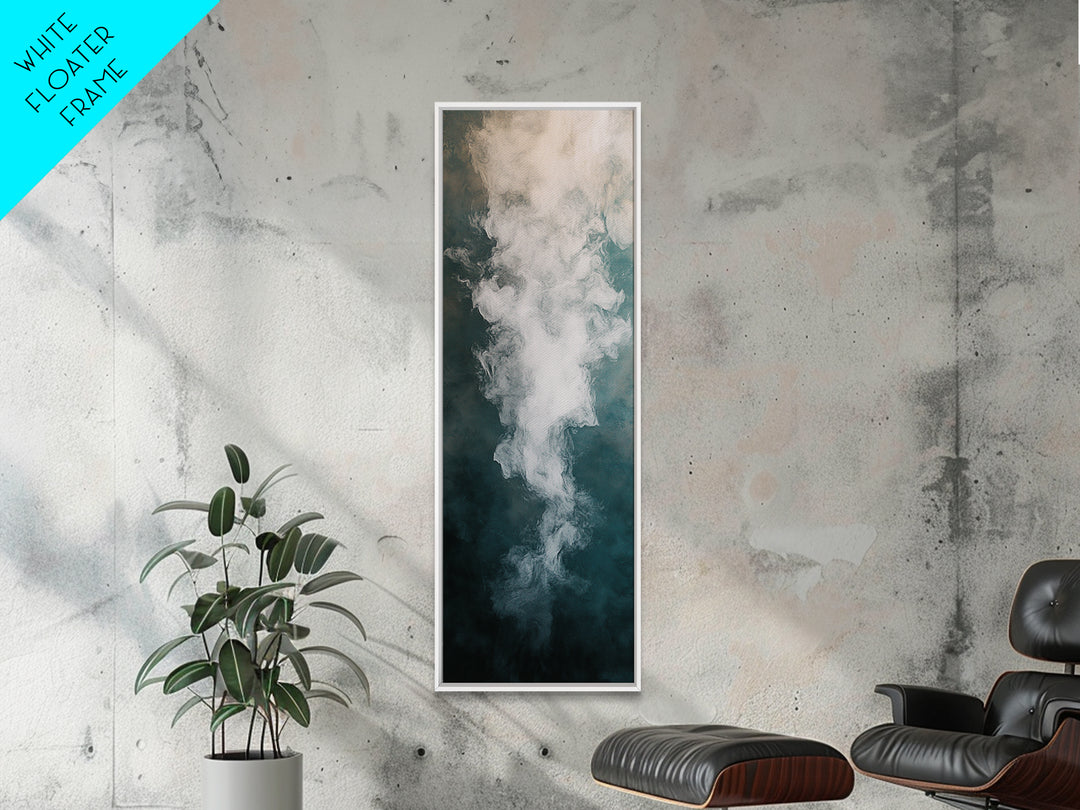 Abstract Smoke Art, Moody Wall Art, Wabi Sabi Art, Minimalist Painting, Dark Romance Painting, Framed Canvas Print, Vertical Art