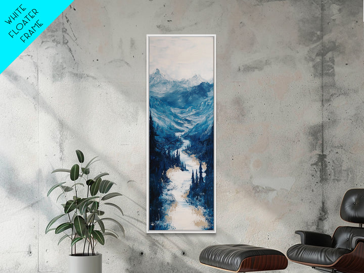 Blue Mountains, mountain painting, landscape painting, extra wide art, panoramic art, minimalist art, Canvas Print