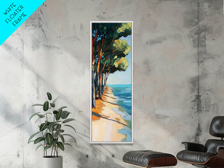 Beach Pines, coastal cowgirl wall art, coastal decor, nautical painting, ocean painting, framed canvas print, seascape painting