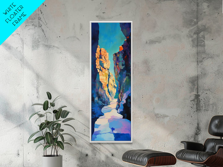 Rocky Canyon, desert landscape, southwest wall art, Joshua tree art, moody art, framed canvas print, extra wide art, vertical wall art