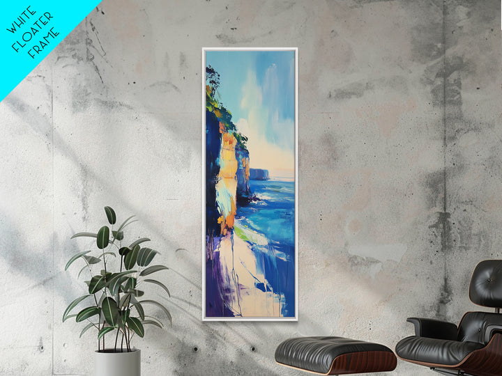 Seascape Painting, Coastal Wall Art, Nautical Decor, Ocean Waves Art, Tall Narrow Art, Canvas Print, Rustic Wall Art, Gift Idea