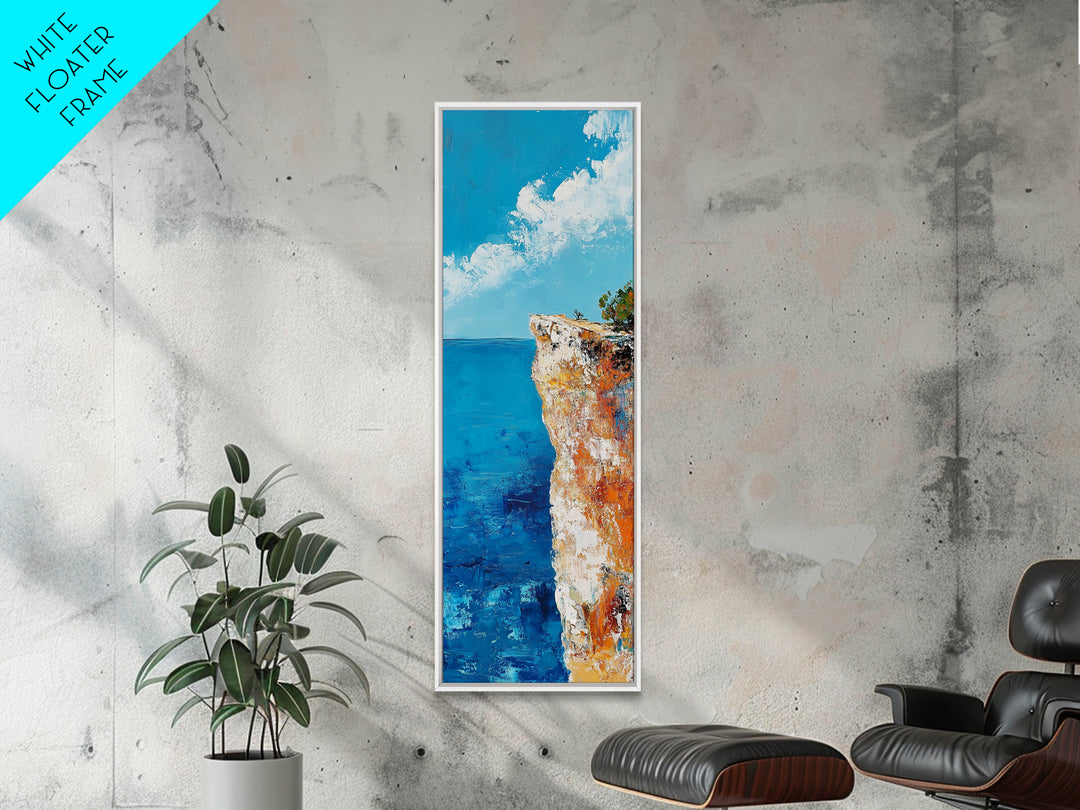 Cliff Edge Painting, Rustic Wall Art, Nautical Wall Art, Coastal Landscape Art, Canvas Print, Above Sofa Art, Living Room Art, Gift Idea
