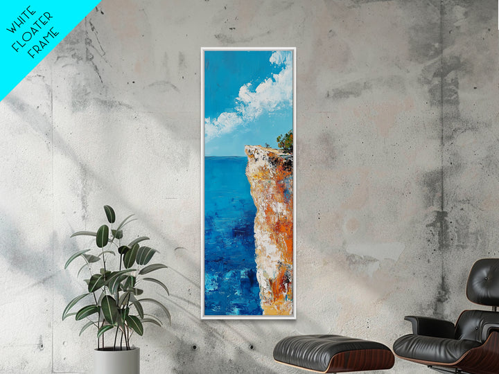 Cliff Edge Painting, Rustic Wall Art, Nautical Wall Art, Coastal Landscape Art, Canvas Print, Above Sofa Art, Living Room Art, Gift Idea