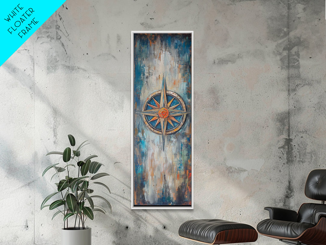 Compass, compass wall art, rustic wall art, nautical decor, farmhouse art, southwest wall art, gift idea for him, framed canvas print
