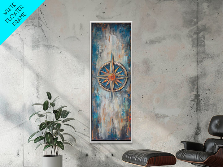 Compass, compass wall art, rustic wall art, nautical decor, farmhouse art, southwest wall art, gift idea for him, framed canvas print