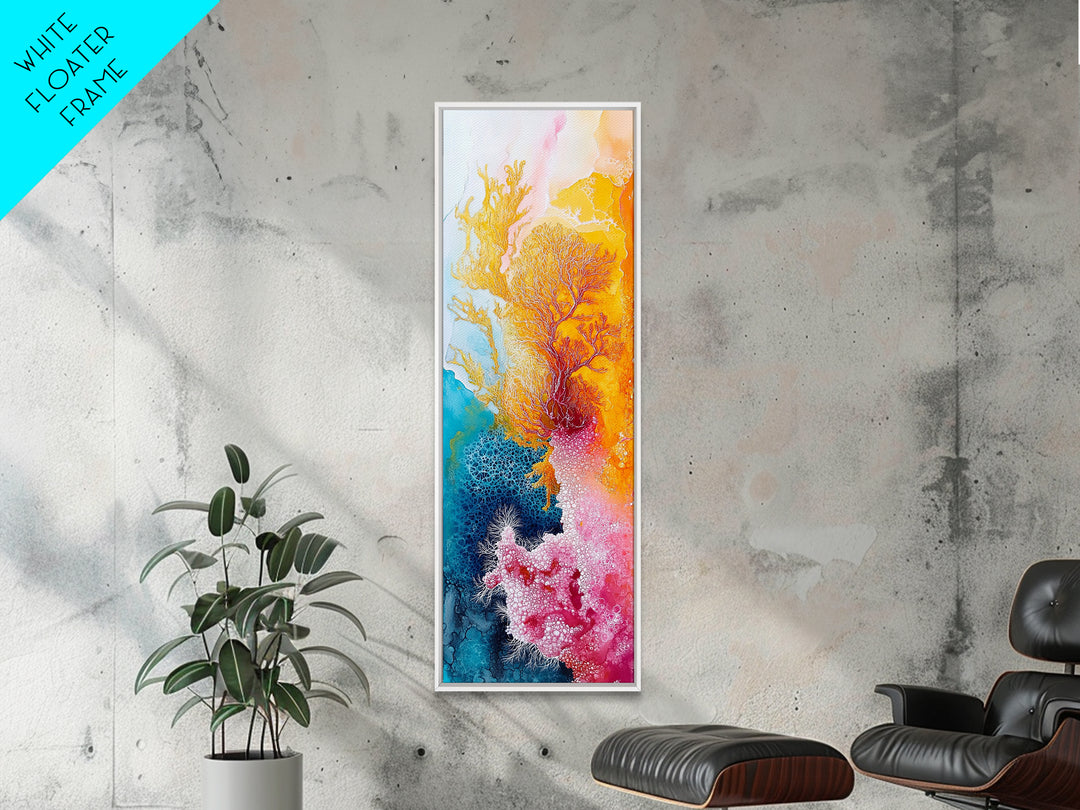 Abstract Coral, mosaic wall art, sacred geometry wall art, pink abstract art, blue and green wall art, zen wall art, canvas print