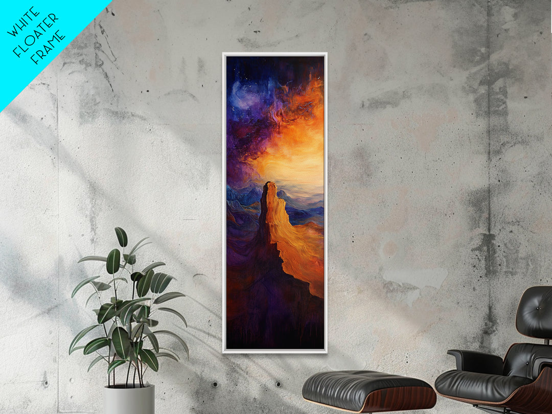 Canyon Glow, mountain painting, sunset landscape, Joshua tree art, southwest wall art, framed canvas print, above couch art