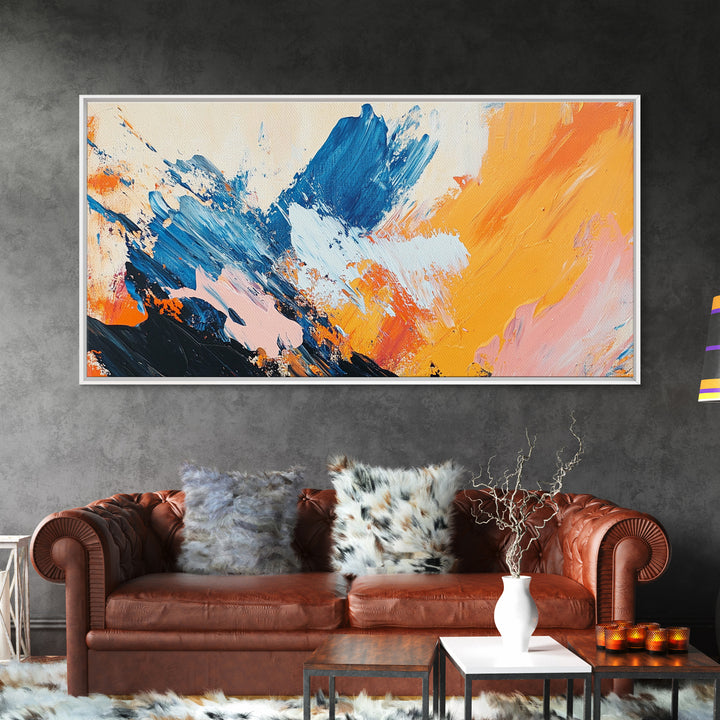 Abstract Splash, Pink Orange Wall Art, Canvas Print, Blue And Green Wall Art, Teal Wall Art, Light Pink Wall Art, Whimsical Art