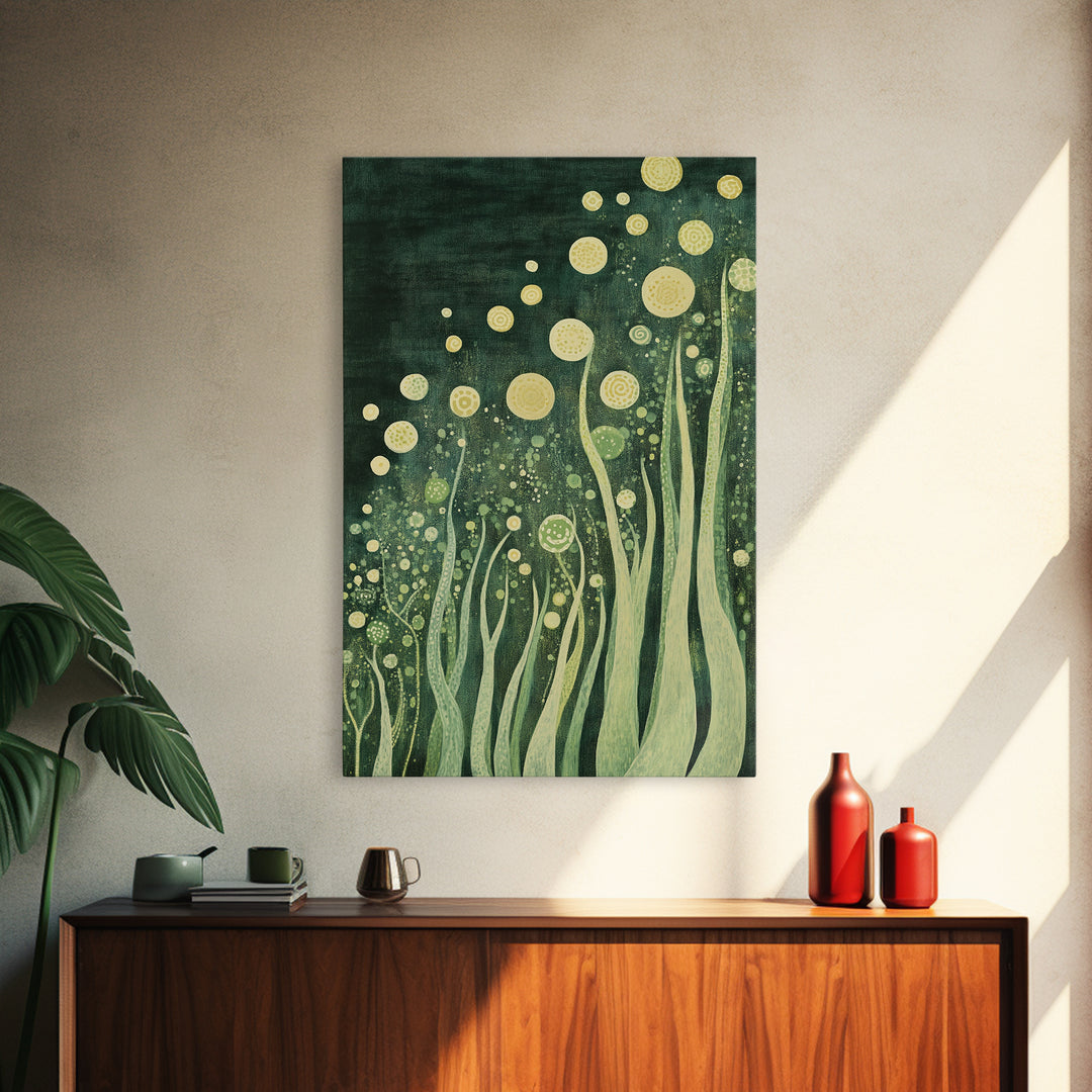 Abstract Nature, Green Wall Art, Botanical Prints, Canvas Print, Boho Art, Living Room Wall Art, Minimalist Art, Wabi Sabi Decor