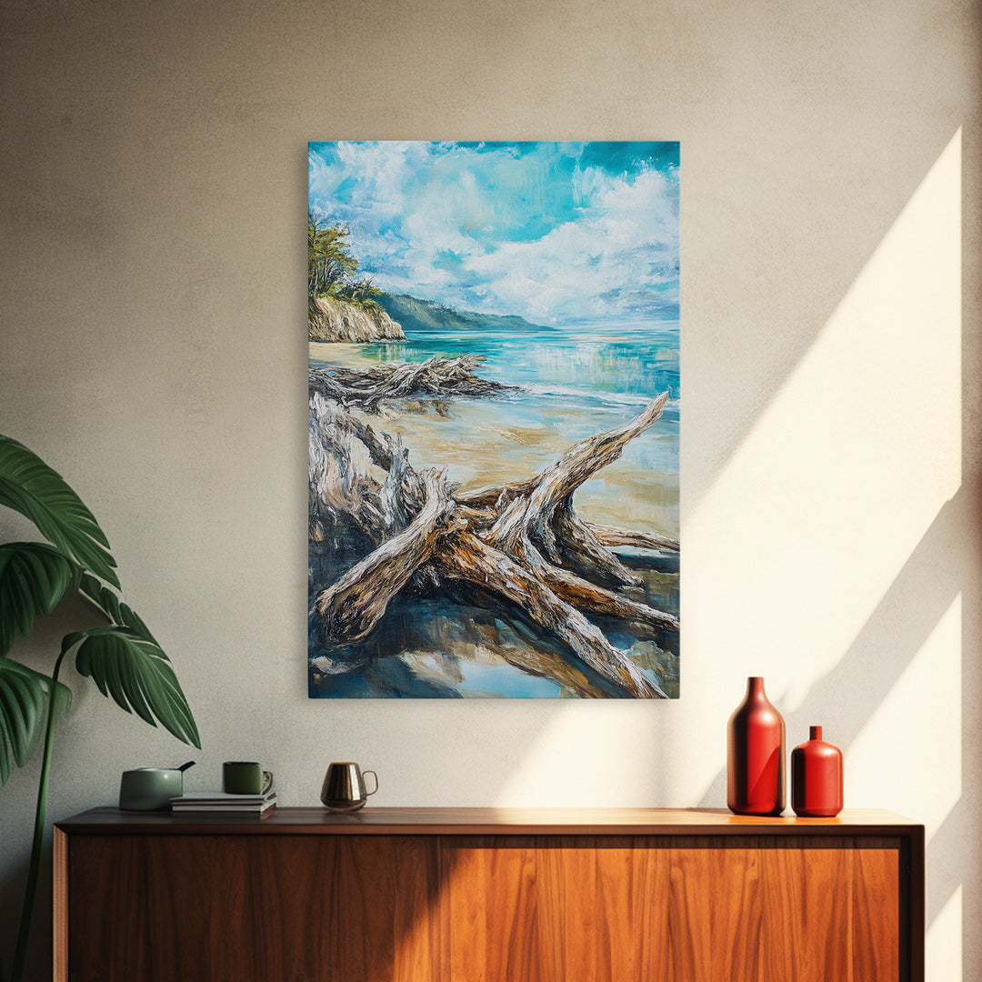 Beach, coastal painting, ocean painting, landscape painting, framed canvas print, lake Tahoe art, nautical wall art, beach house decor