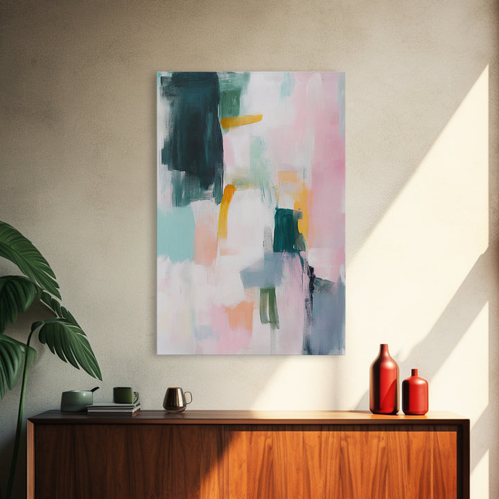 Abstract Art, Light Pink Wall Art, Pink Abstract Art, Minimalist Art, Modern Art Print, Canvas Print, Extra Wide Art, Boho Art