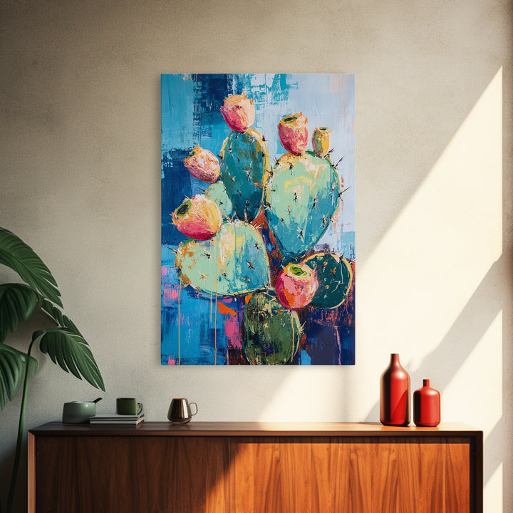 Agave Painting, southwest wall art, boho art, desert landscape, cactus painting, rustic decor, framed canvas print, bold home decor