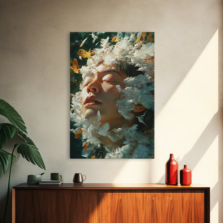 Nature Awakening Fantasy Canvas Print - Surreal Dreamscape Art, Vibrant Dreamy Wall Decor, Bohemian Living Room Artwork, Mystical Art