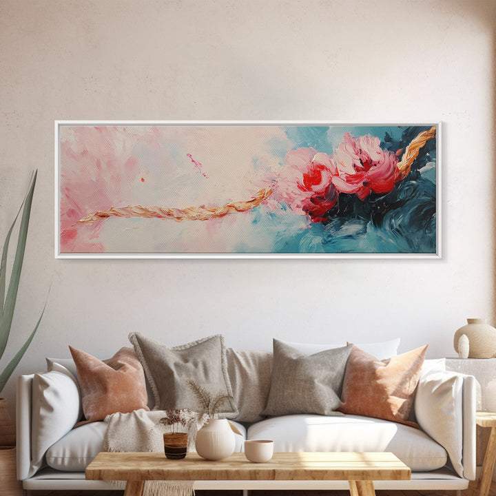 Romantic Floral Abstract Art, Soft Pastel Textured Painting, Feminine Boho Decor, Modern Bedroom Wall Art, Elegant Home Art