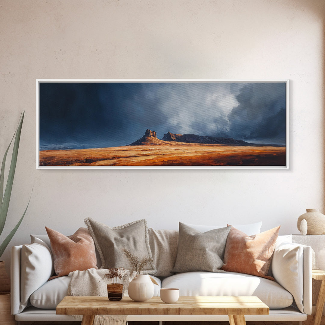 Desert Storm Canvas Print Moody Landscape Art, Southwestern Wall Art, Nature Painting, Office Decor, Living Room Artwork